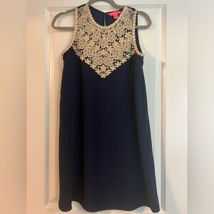 Lilly Pulitzer Womens Nala Soft Sleeveless Shift Dress Navy